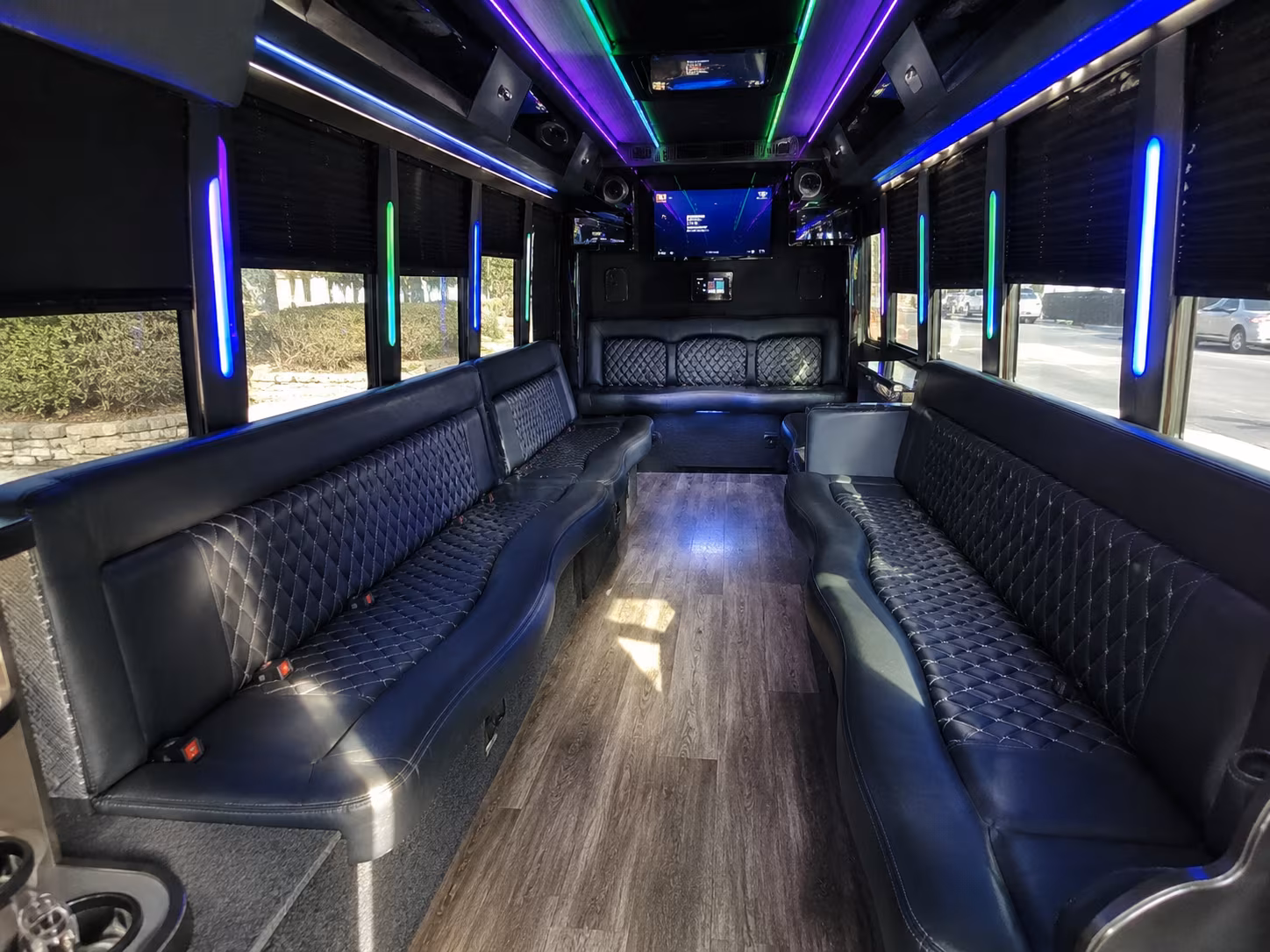 glendale 15 passenger party bus interior