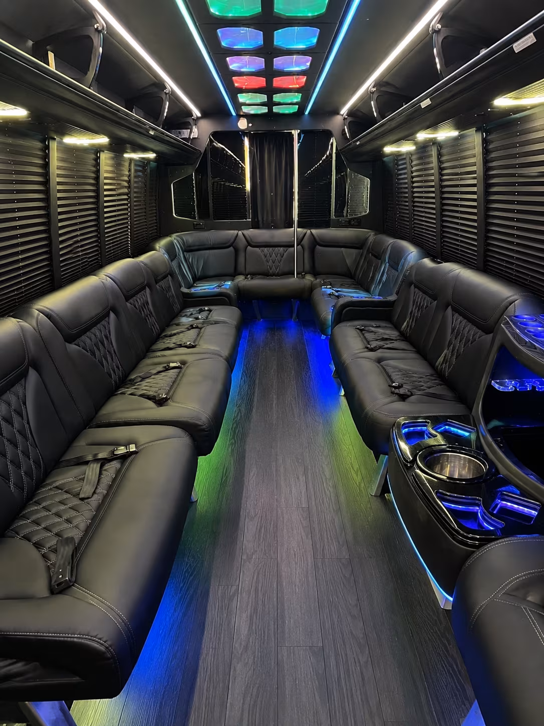 glendale 20 passenger party bus interior