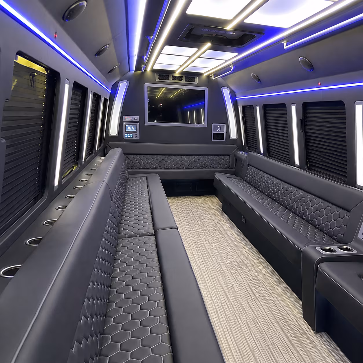 glendale 40 passenger party bus inside
