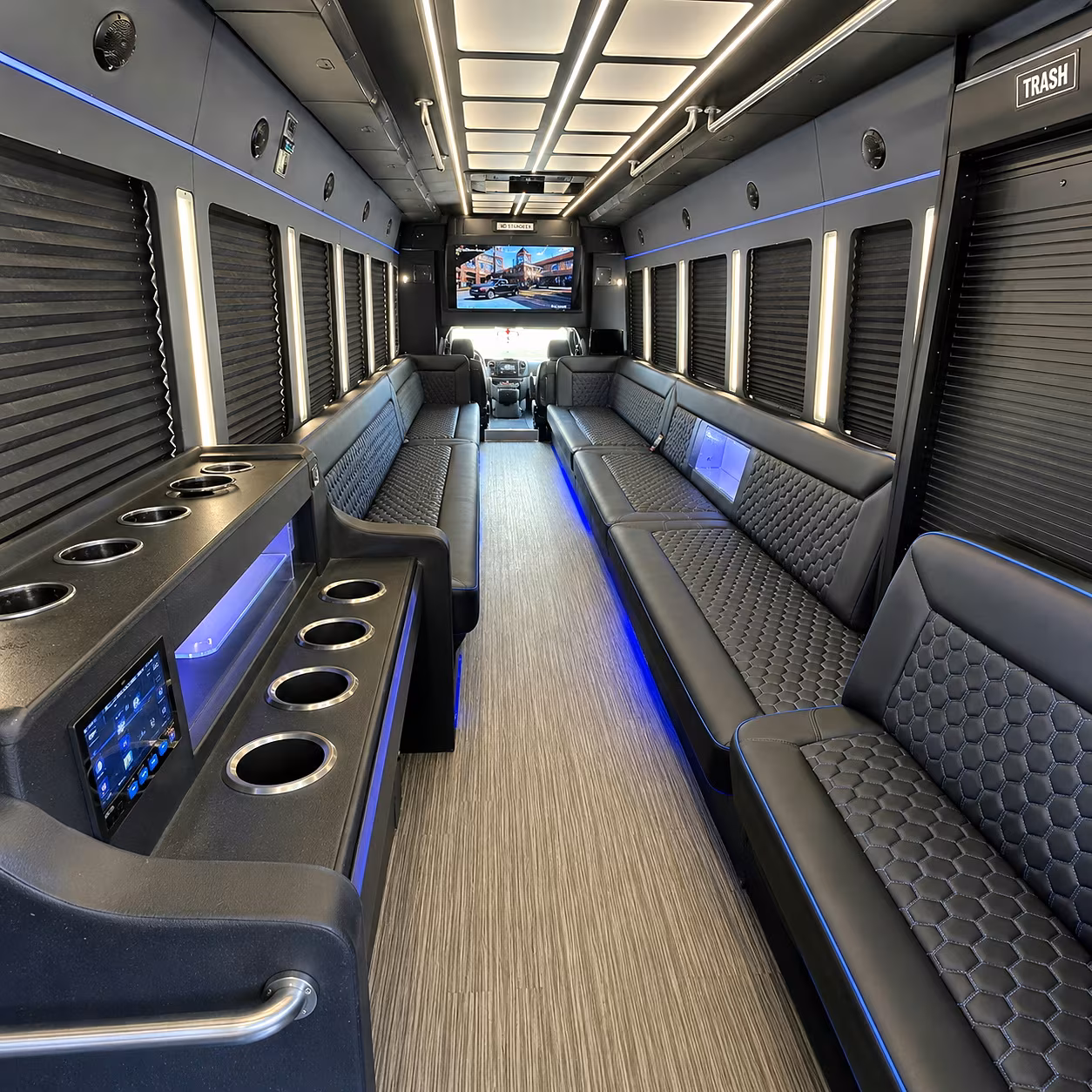 glendale party bus rental interior
